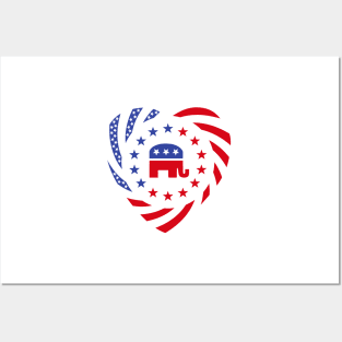 Republican Murican Patriot Flag Series (Heart) Posters and Art